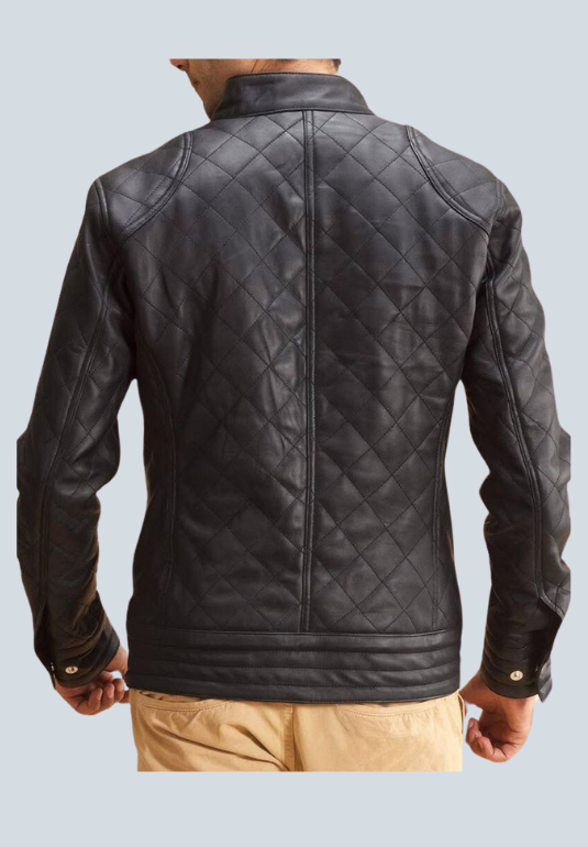 Henry Quilted Black Leather Jacket